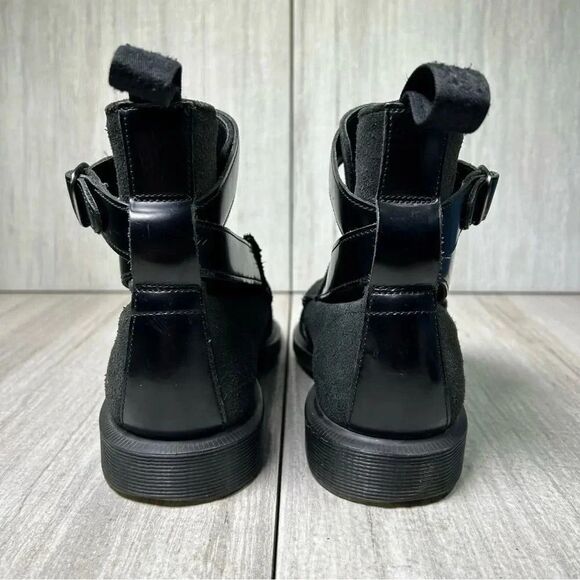 RARE Dr. Martens Docs Teresa Black Suede Leather Buckle Boots Women’s Size 6 - Picture 7 of 10
